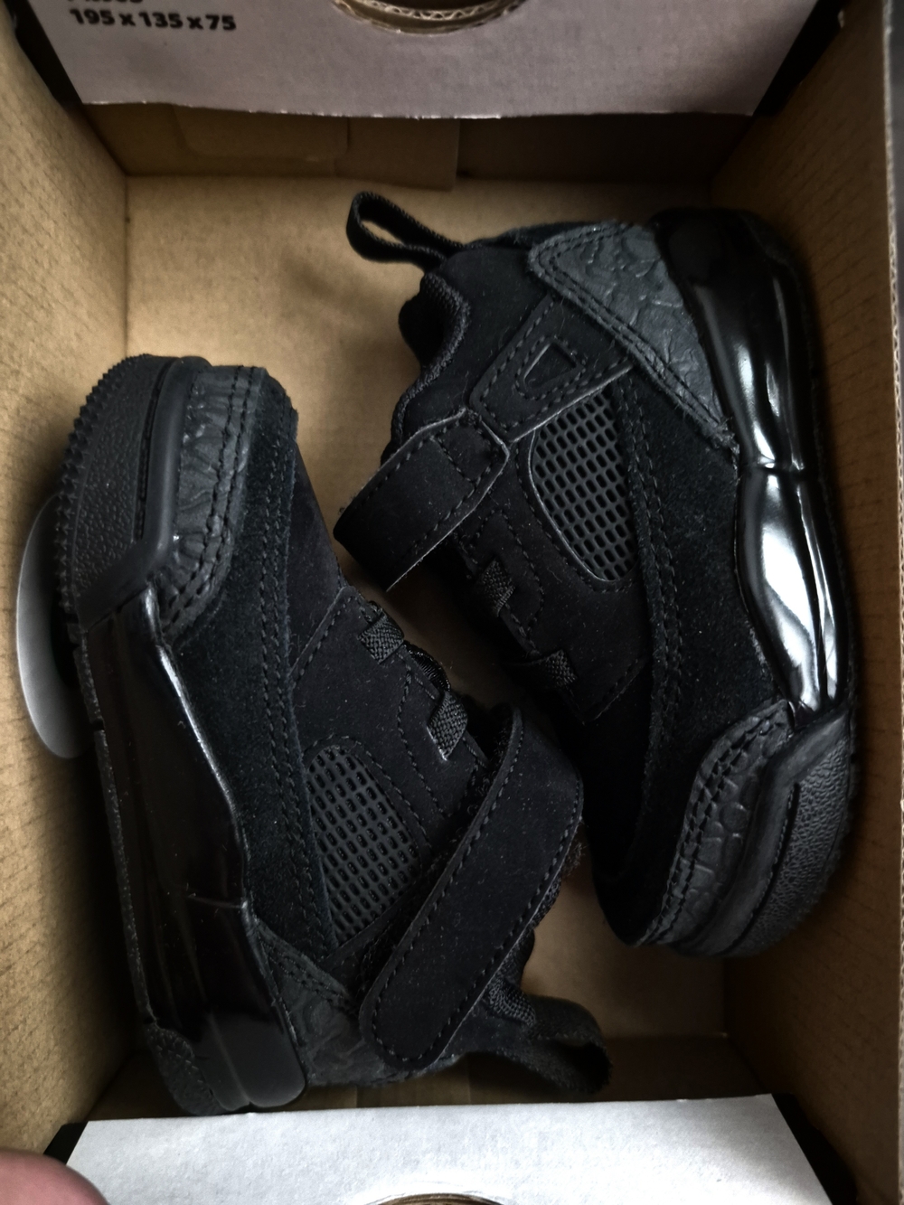 Kids Black Jordan Sneakers - Classic Velcro Comfort